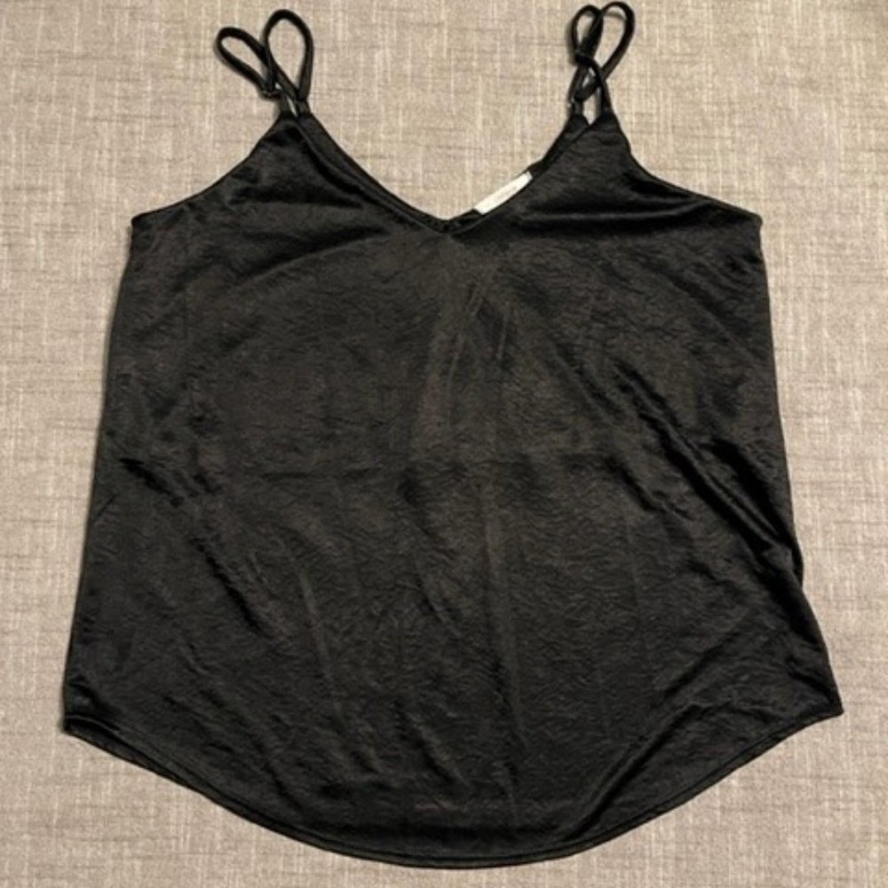 V-Neck Cami, Black, Sz. Medium